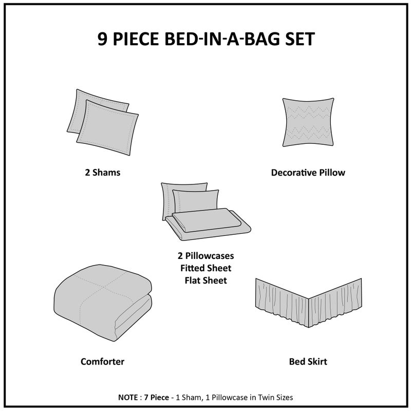 Intelligent Design Toren Complete Bag Tufted Embroidered Comforter with Sheet, Season Bedding Set, Full, Pink - Image 5